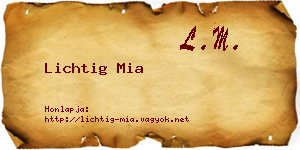 Lichtig Mia névjegykártya